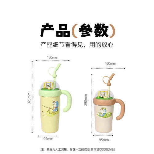 多啦A梦卡通吸管冰霸杯学生带盖便携式高颜值 叮当猫桌面景观水杯 - 图3