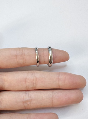 S999足银《素圈》情侣小众设计高级感轻奢气质百搭泥鳅背戒指