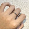 Pure silver 999 concentric knot small zircon open ring