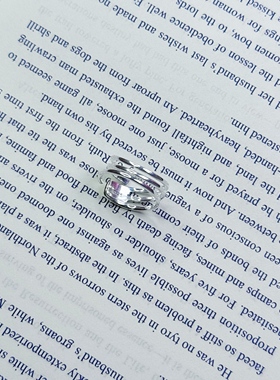 S925纯银《三层》极简小众设计高级感轻奢气质百搭开口戒指