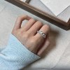 999 Pure Silver Curved Light Twist Croissant Open Ring
