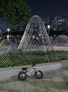 不锈钢假山雕塑定制镂空切片大型户外水景园林山形造景摆件
