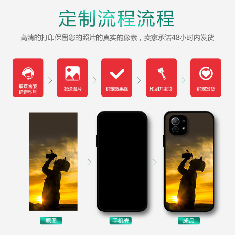 适用小米13Pro12x11s10军旅军迷手机壳退伍老兵Civi2照片图片定制红米note12p11t爱国兵哥哥k60k50k40k30mix4