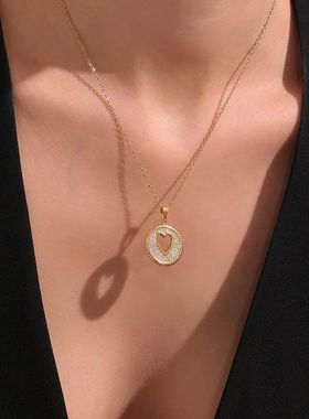 法式复古气质金色项链锁骨链配饰