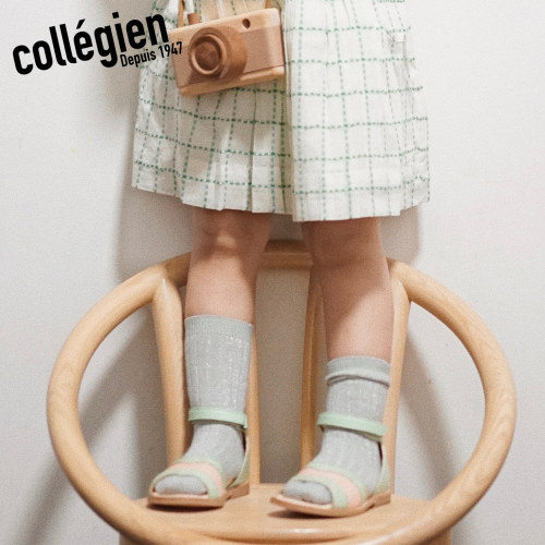 法国Collegien儿童袜子女童春秋埃及长绒棉银线透气宝宝婴儿袜子 - 图0