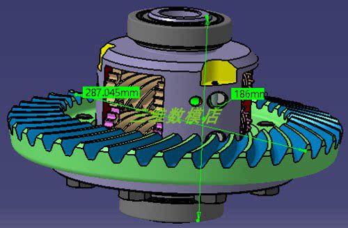 托森式自锁差速器3D三维几何数模型图纸蜗轮蜗杆转矩敏感式差速器 - 图0