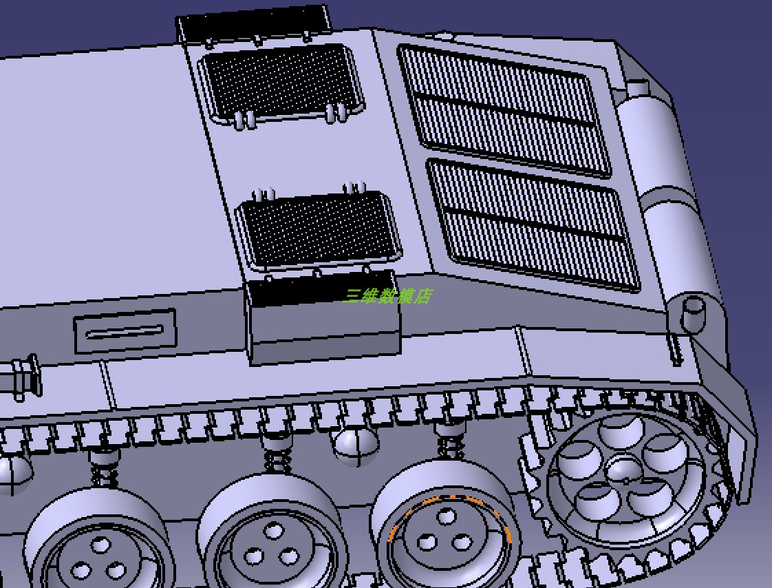 87厘米装甲车坦克车三维几何数模型3D打印素材实体造型履带式stp - 图3