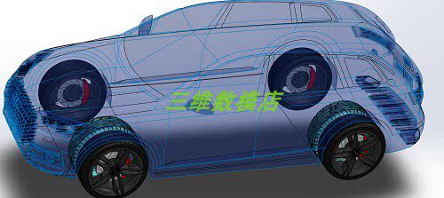 奥迪Q7轿车汽车曲面造型3D三维几何数模型stp图纸车身外壳车轮胎 - 图1