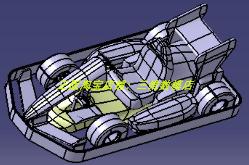 儿童卡丁车赛车外观座椅小汽车架轮胎方向盘3D三维几何数模型stp-图3