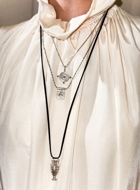 立体雕刻花瓶吊坠项链女