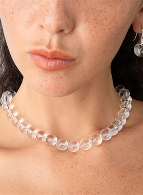 张悦儿马总同款冰透白水晶项链