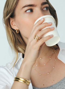 撞色珐琅滴釉素圈戒指女