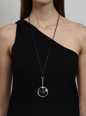极简放大镜吊坠项链女