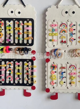 首饰收纳神器壁挂门后墙上耳钉耳环分区展示架毛毡首饰收纳多功能