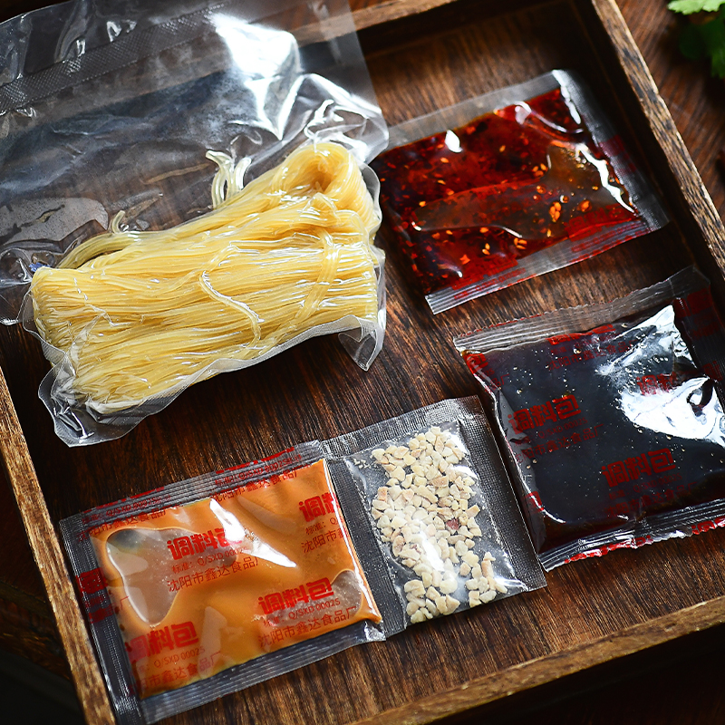东北拌面韩式麻酱拌冷面310g*3袋速食芝麻酱东北大冷面小麦面拌面 - 图0