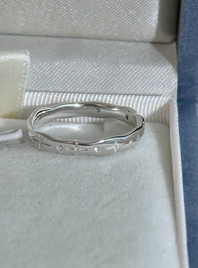 双子星~S925纯银波浪戒指女
