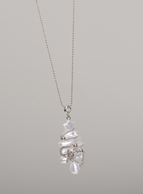 圣诞树不规则施家珍珠项链女颈链