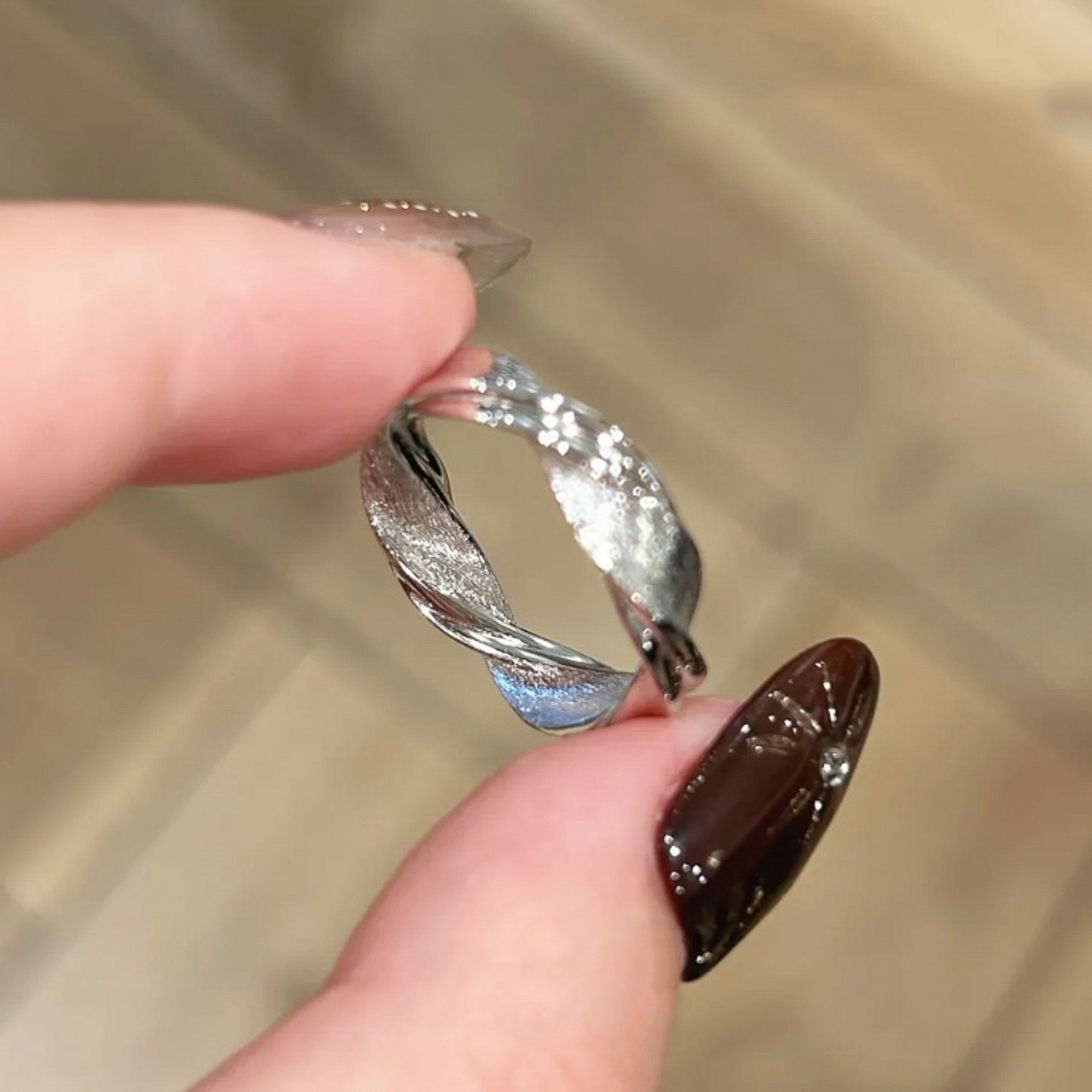 Minimalism~S925 Silver Wire Brushed Ring
