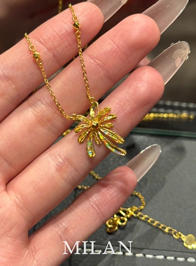 浪漫时刻~金色烟花吊坠项链女