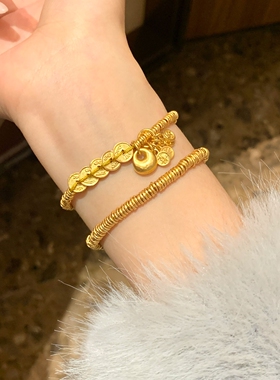 金色国风五帝钱盘缠手链女