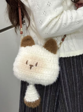 溺水小苑|猫咪乐园可爱猫咪斜挎包手工钩针编织diy材料包