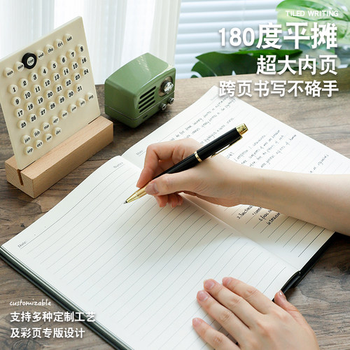 B5大号笔记本本子A4加厚简约高档商务办公工作会议记录本高颜值记事本大学生学习考研软皮日记本可定制印LOGO - 图1