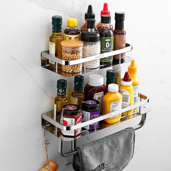 Bathroom 304 steel storage rack without drilling