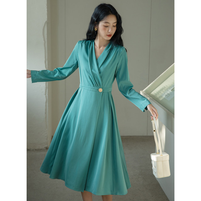 Gentle and mature style retro small fragrance tea break dress