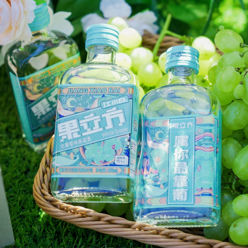 江小白水果味高粱酒15度白葡萄味168ml*6瓶箱装果酒白酒_酒类