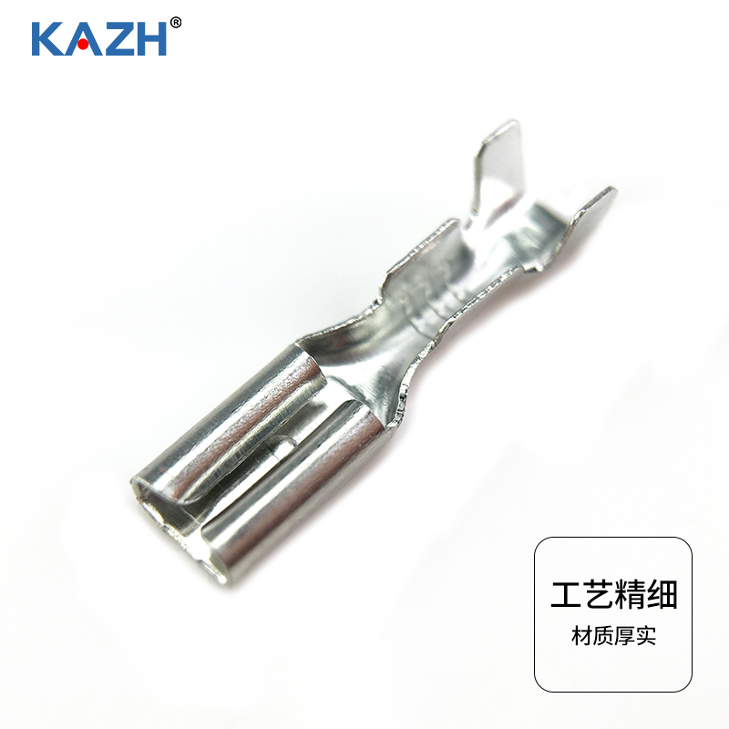 KAZH2.8插簧端子送护套铜接插件母头插拔式冷压接线端子加厚100只 - 图1