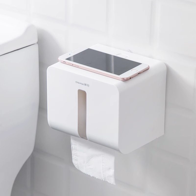 茶花纸巾收纳盒强力壁挂式创意免打孔卷纸置物架卫生间厕所储物架,淘宝优惠券,粉丝福利购,淘宝优惠卷