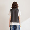 White deer language stitching hollow chiffon vest for women