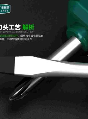 美耐特迷你十字一字螺丝刀强磁批头刀头工业级家用小起子一字头