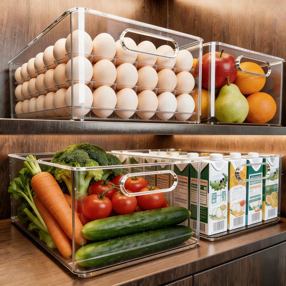 3 pack thickened refrigerator storage box egg organizer box