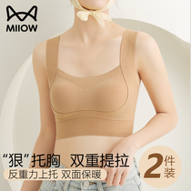 Cat people new traceless lingerie female anti-drooping collection of up to top sports meaty vest warm bra winter