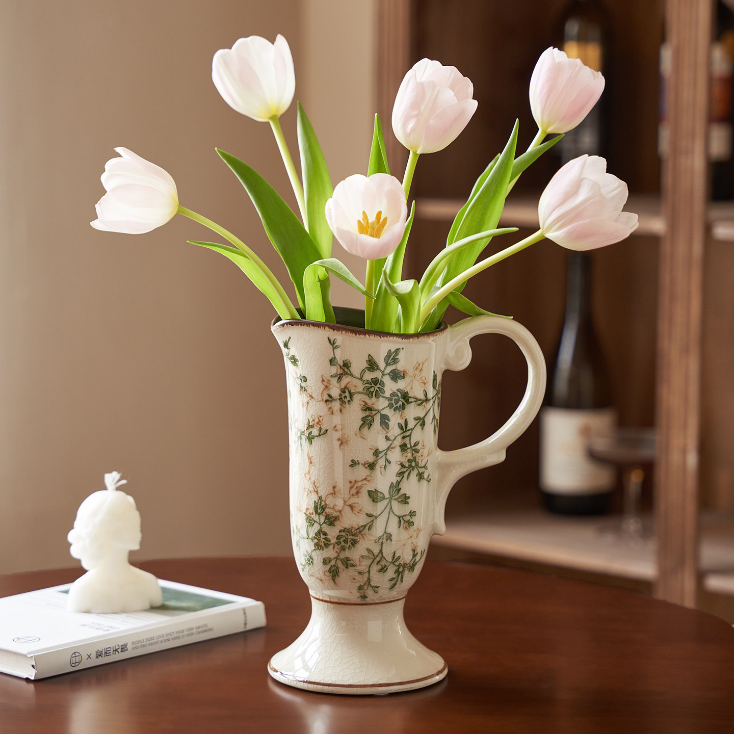 法式花瓶陶瓷奶壶复古田园风创意艺术摆件客厅插花水培器皿装饰品,淘宝优惠券,粉丝福利购,淘宝优惠卷