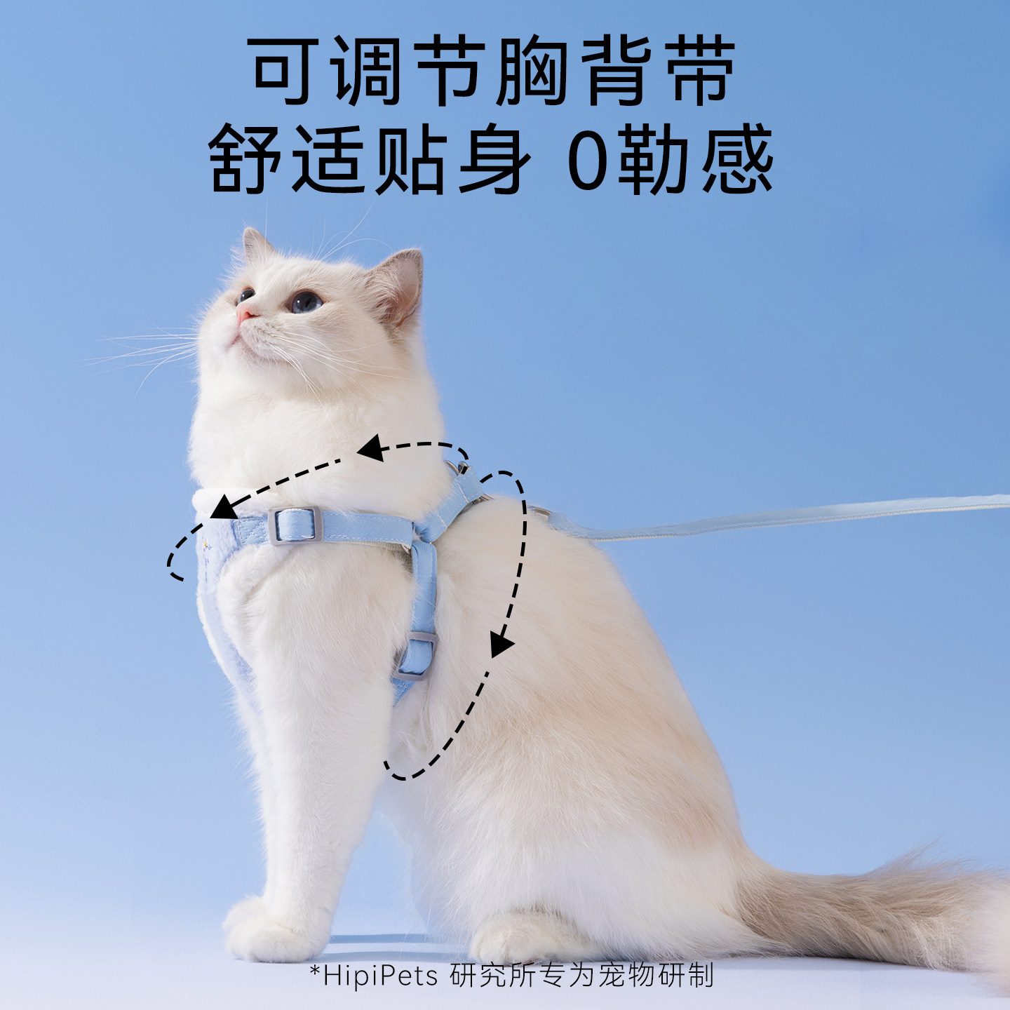 宠物牵引绳联名秋冬季毛绒胸背带牵引绳蓝猫英短小猫咪外出遛猫绳,淘宝优惠券,粉丝福利购,淘宝优惠卷