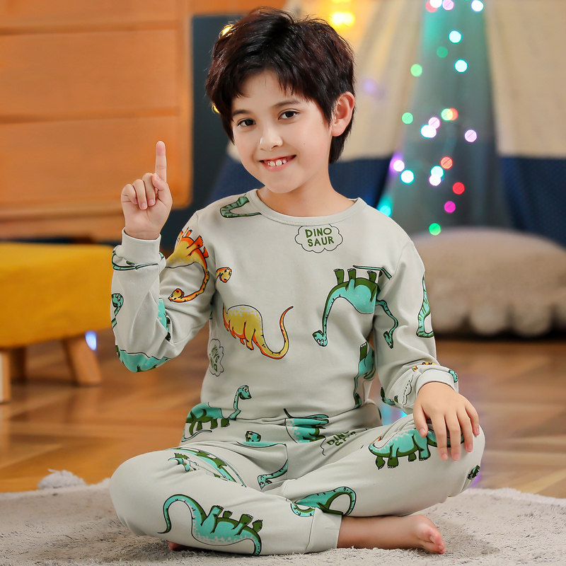 男童秋衣秋裤套装纯棉儿童春秋打底保暖内衣全棉男孩宝宝恐龙睡衣,淘宝优惠券,粉丝福利购,淘宝优惠卷