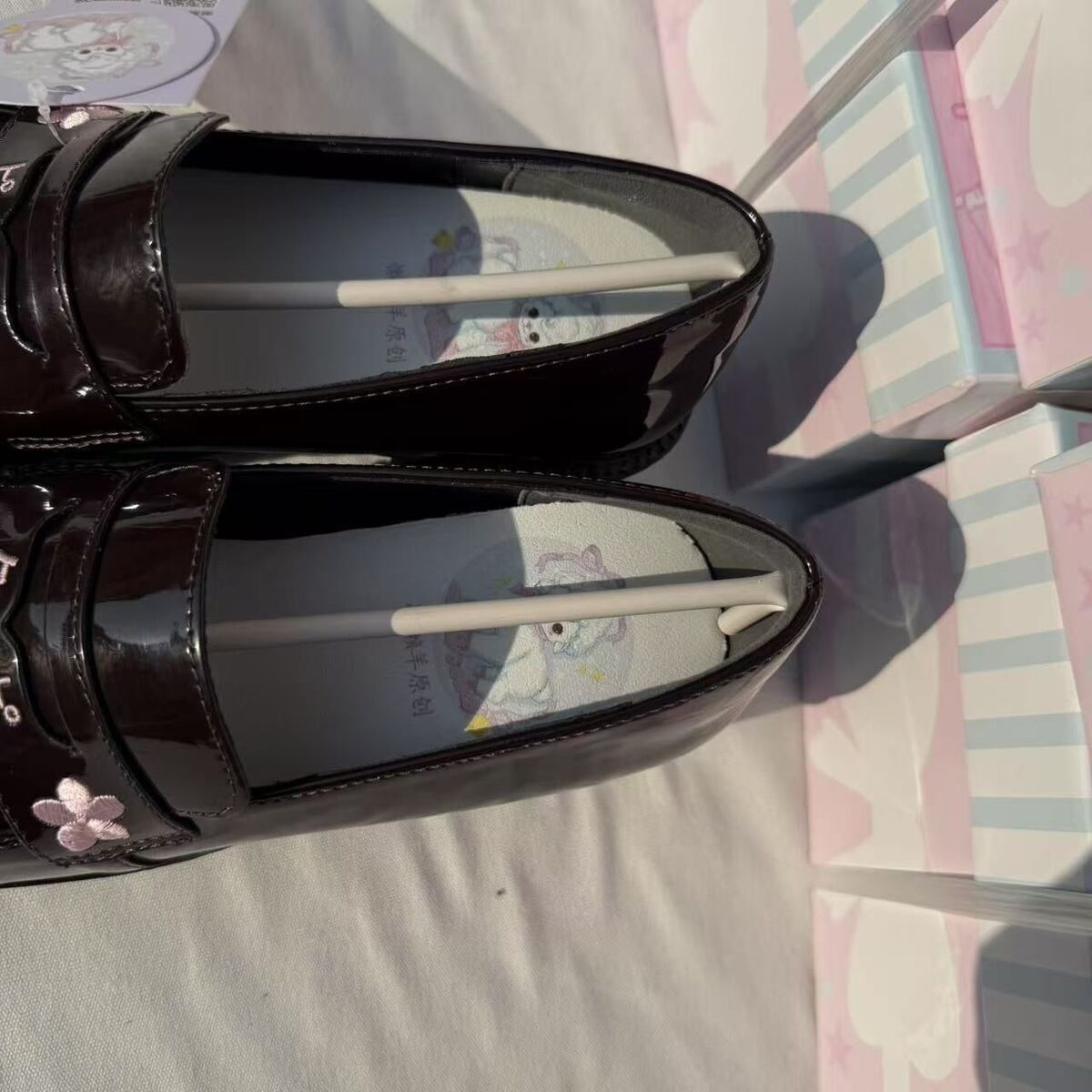 原创Lolita绣花乐福鞋圆头平底jk中跟制服鞋日系百搭2025夏季女鞋 - 图1