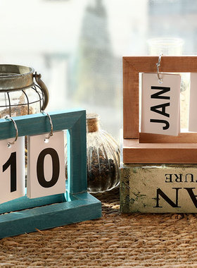 复古日式风木质创意软装桌面摆件