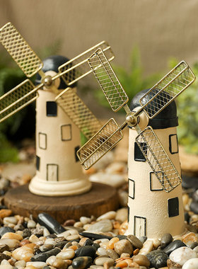 荷兰风车咖啡厅摄影道具小摆件