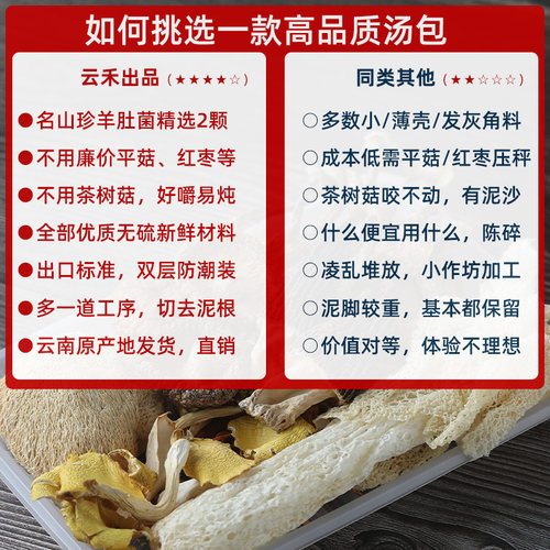 菌菇汤料包云南干货煲汤食材七彩菌汤包旗舰店羊肚菌炖鸡汤菌菇包 - 图2