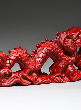 红色实木质龙祝福客厅十二生肖龙