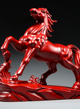 木马摆件十二生肖吉祥物木质木雕