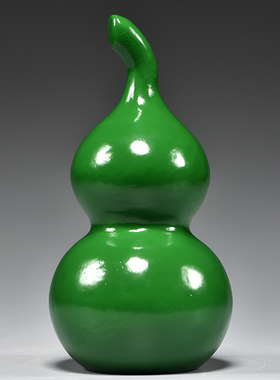 绿色木质雕刻葫芦摆件