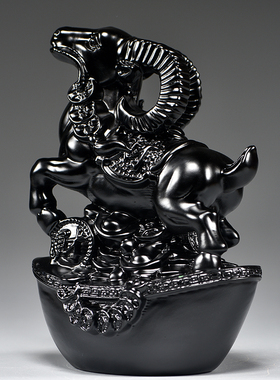 黑色羊摆件实木雕刻十二生肖