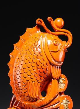 金龙鱼雕刻摆件开业送礼工艺品