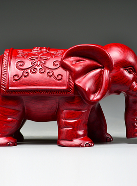 红花梨木祝福新古典客厅摆件