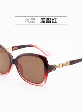 真水晶眼镜送妈妈墨镜茶色石头镜