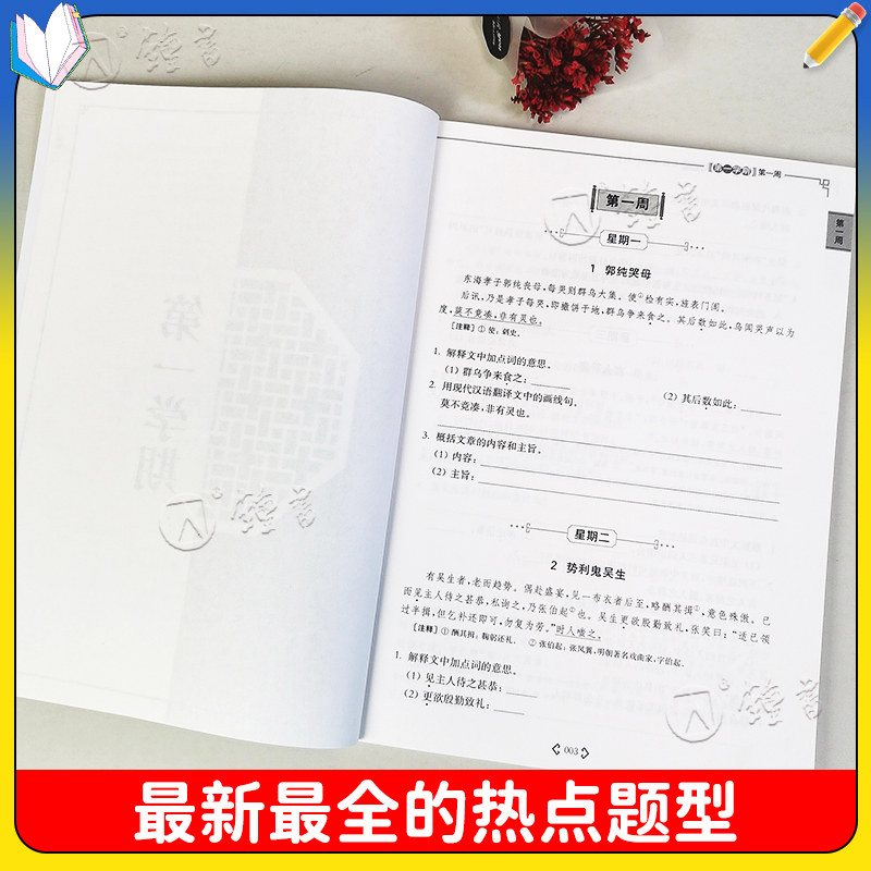 初中课外文言文阅读周计划高效训练120篇 七八九年级现代文阅读周计划 789年级 华东理工大学 初中语文现代文文言文古文阅读辅导